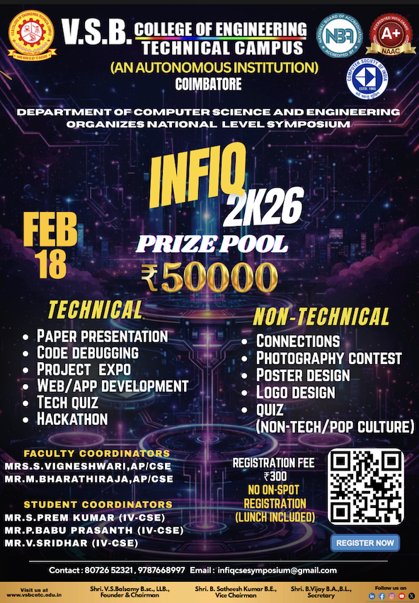 INFIQ 2K26 Technical Symposium Poster 